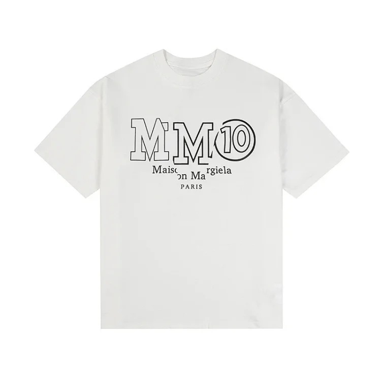 Majia letter embroidery printed short-sleeved T-shirt high street trendy brand for men and women