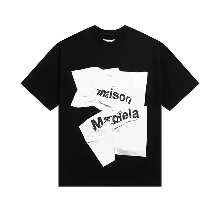 Majia letter embroidery printed short-sleeved T-shirt high street trendy brand for men and women
