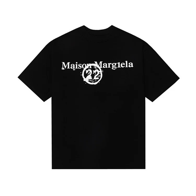 Majia letter embroidery printed short-sleeved T-shirt high street trendy brand for men and women