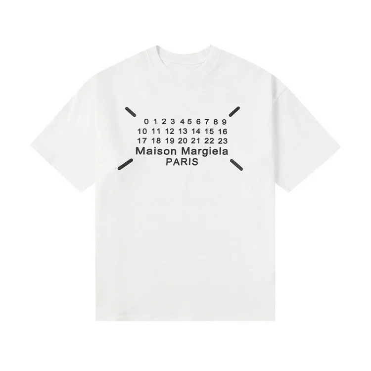 Majia letter embroidery printed short-sleeved T-shirt high street trendy brand for men and women
