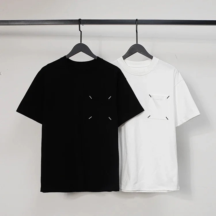 Majia letter embroidery printed short-sleeved T-shirt high street trendy brand for men and women