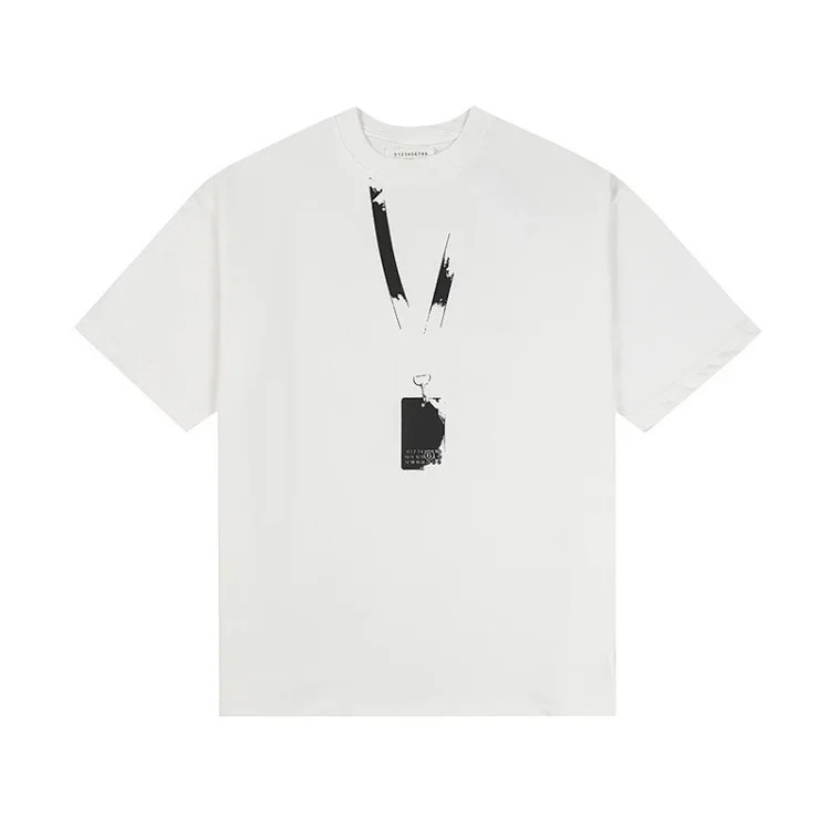 Majia letter embroidery printed short-sleeved T-shirt high street trendy brand for men and women
