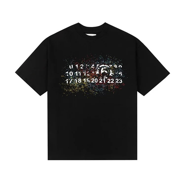 Majia letter embroidery printed short-sleeved T-shirt high street trendy brand for men and women
