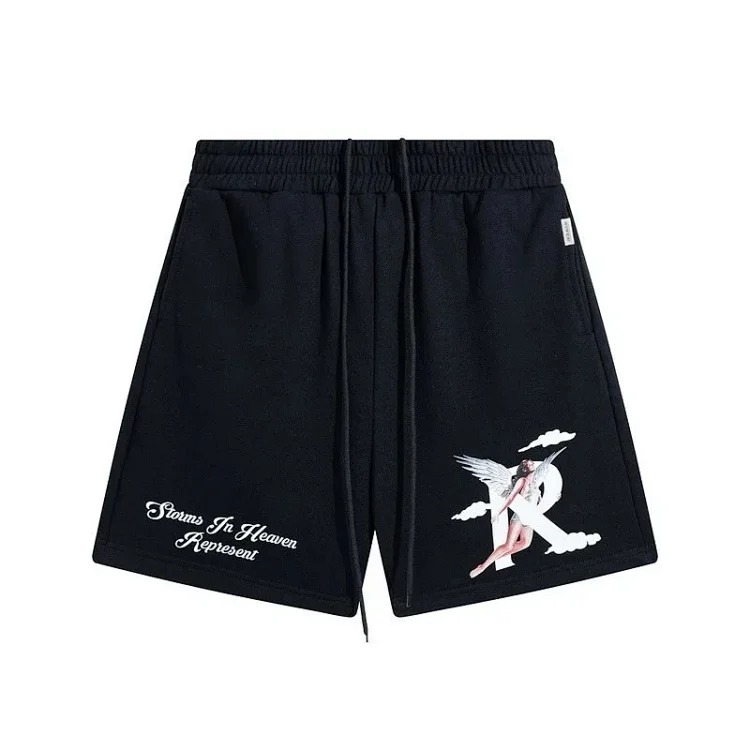 Angel Print Casual Sports Shorts Round Neck Short Sleeve T-Shirt image 3