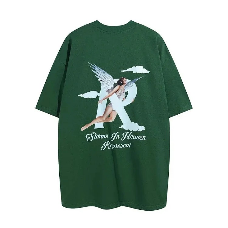 Angel Print Casual Sports Shorts Round Neck Short Sleeve T-Shirt image 7
