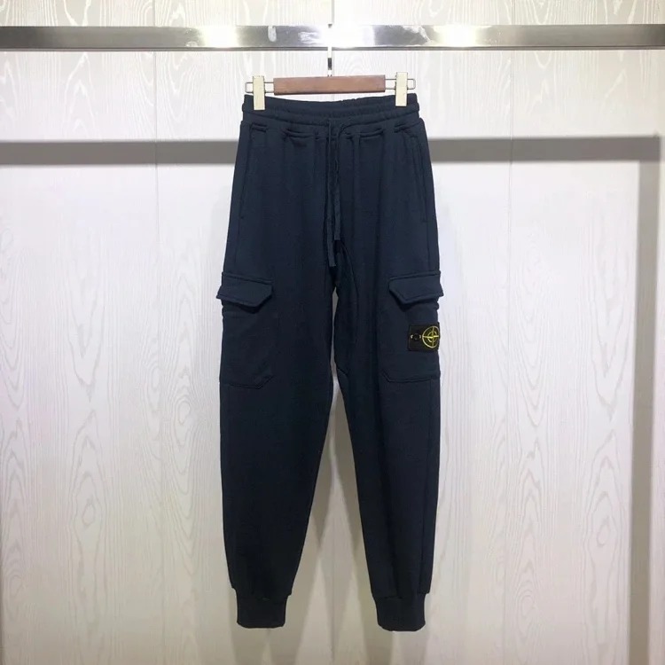 Cross-border Stone Island 2024fw men's tapered cotton sweatpants autumn and winter overalls sweatpants black