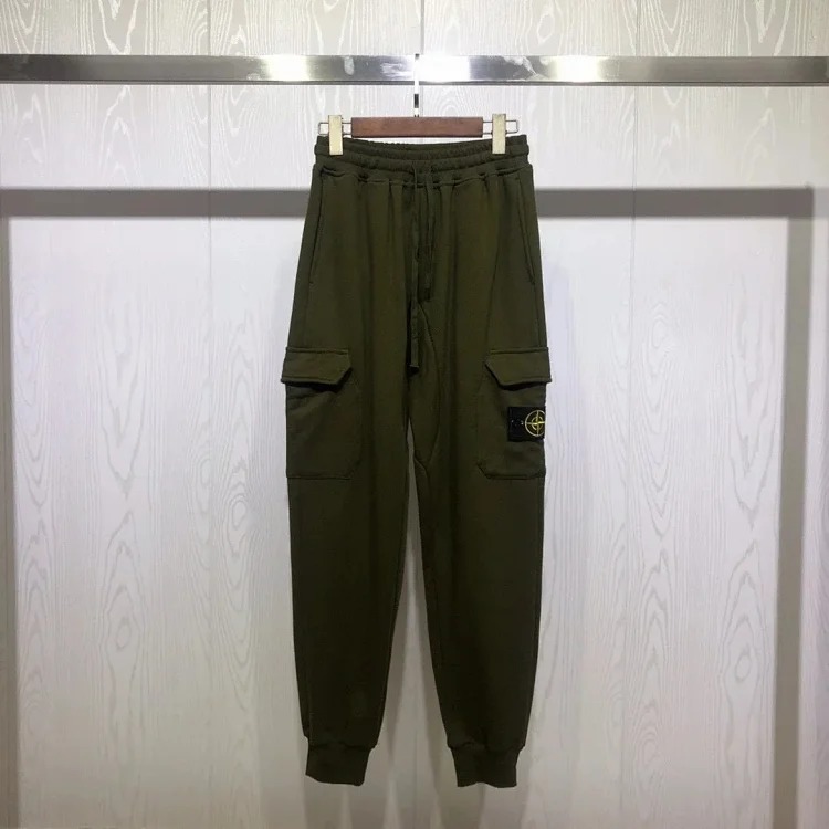 Cross-border Stone Island 2024fw men's tapered cotton sweatpants autumn and winter overalls sweatpants black