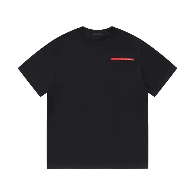 Prada Metal triangle logo series style P short-sleeved T-shirts for men and women