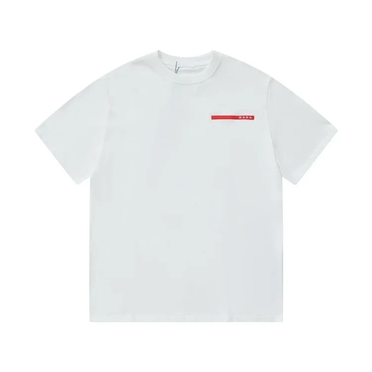 Prada Metal triangle logo series style P short-sleeved T-shirts for men and women