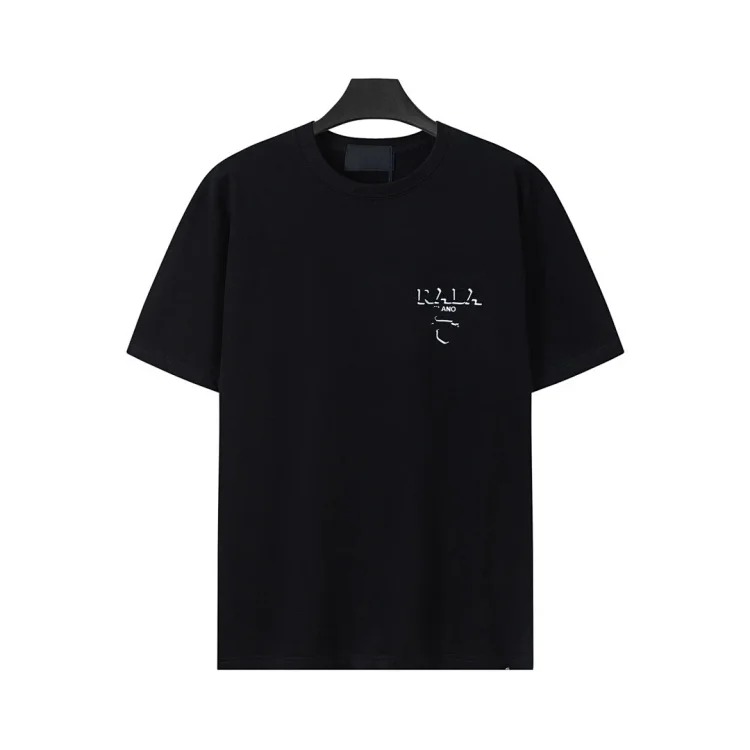 Prada Metal triangle logo series style P short-sleeved T-shirts for men and women