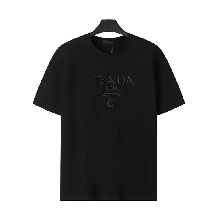 Prada Metal triangle logo series style P short-sleeved T-shirts for men and women