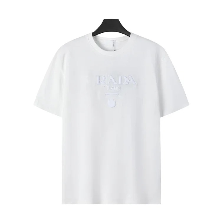 Prada Metal triangle logo series style P short-sleeved T-shirts for men and women
