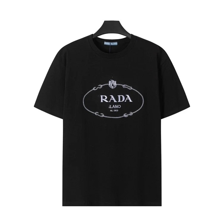Prada Metal triangle logo series style P short-sleeved T-shirts for men and women