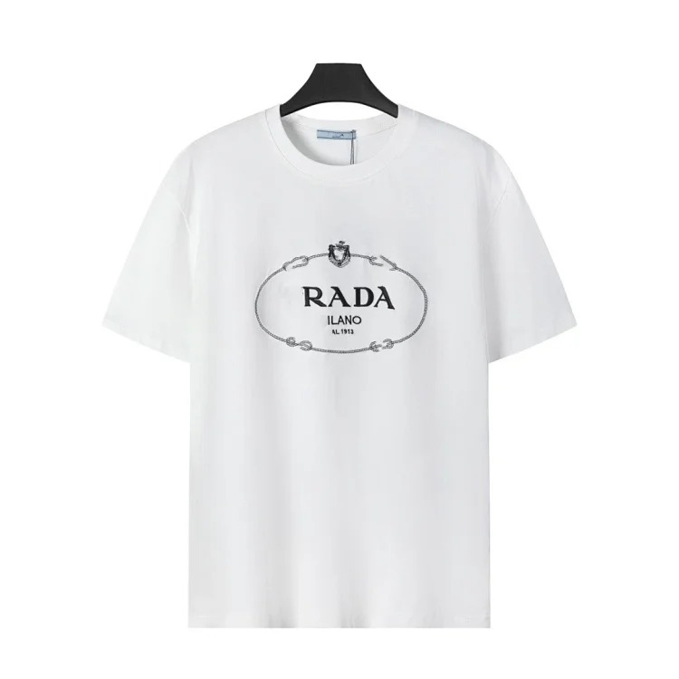 Prada Metal triangle logo series style P short-sleeved T-shirts for men and women