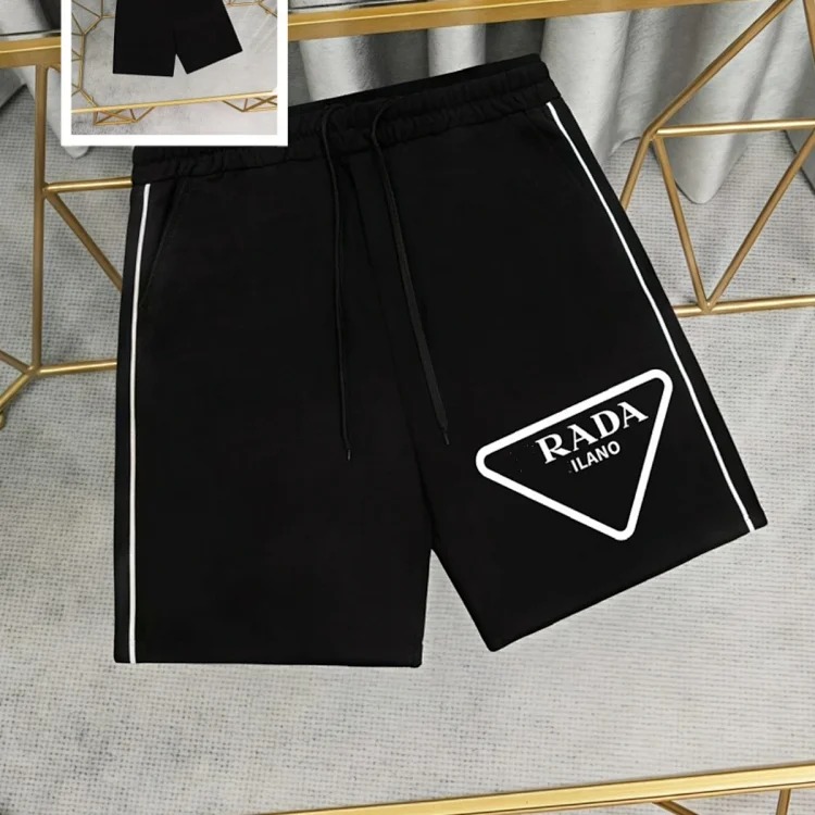 Prada Metal triangle logo series style P short-sleeved T-shirts for men and women