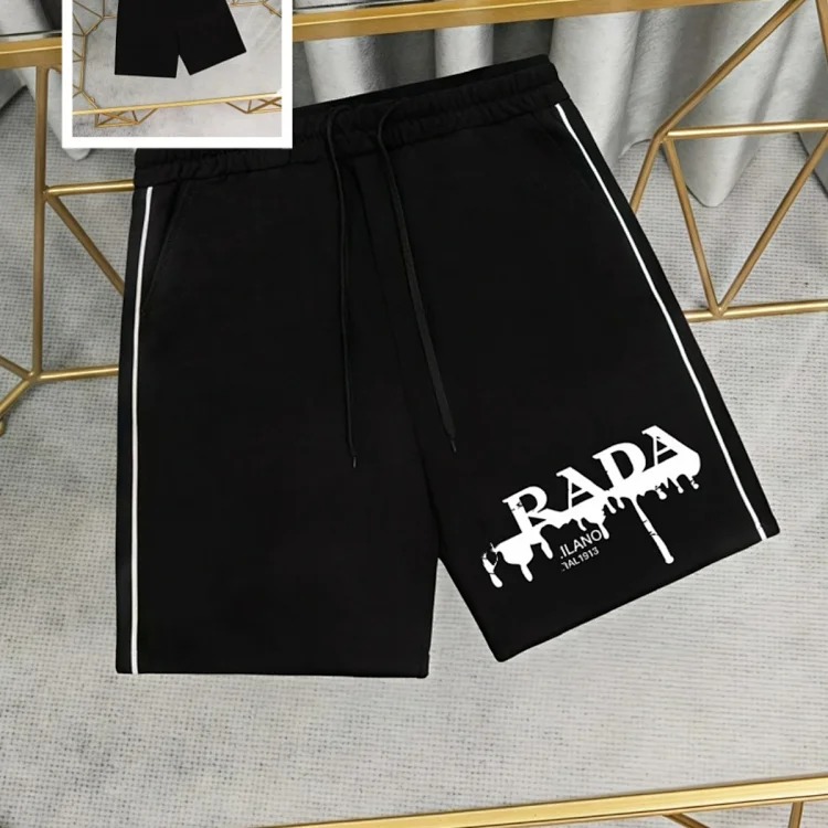 Prada Metal triangle logo series style P short-sleeved T-shirts for men and women