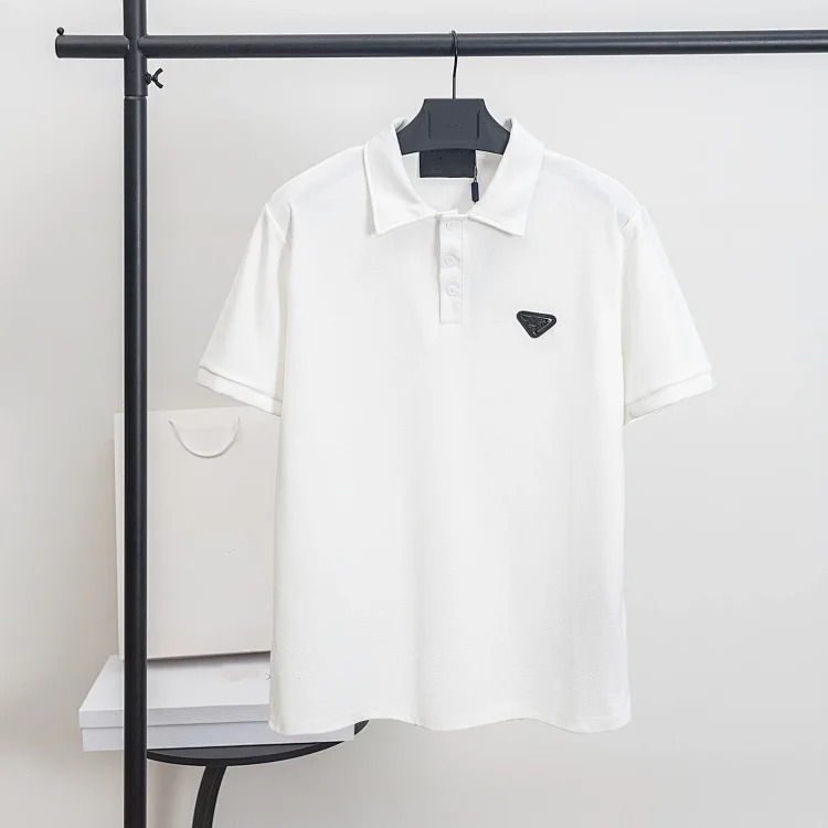 Prada Metal triangle logo series style P short-sleeved T-shirts for men and women
