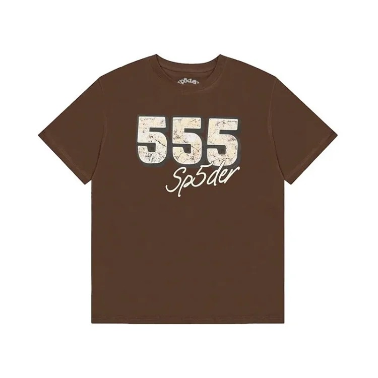 Spider web print summer loose and trendy short-sleeved T-shirt for men and women couples