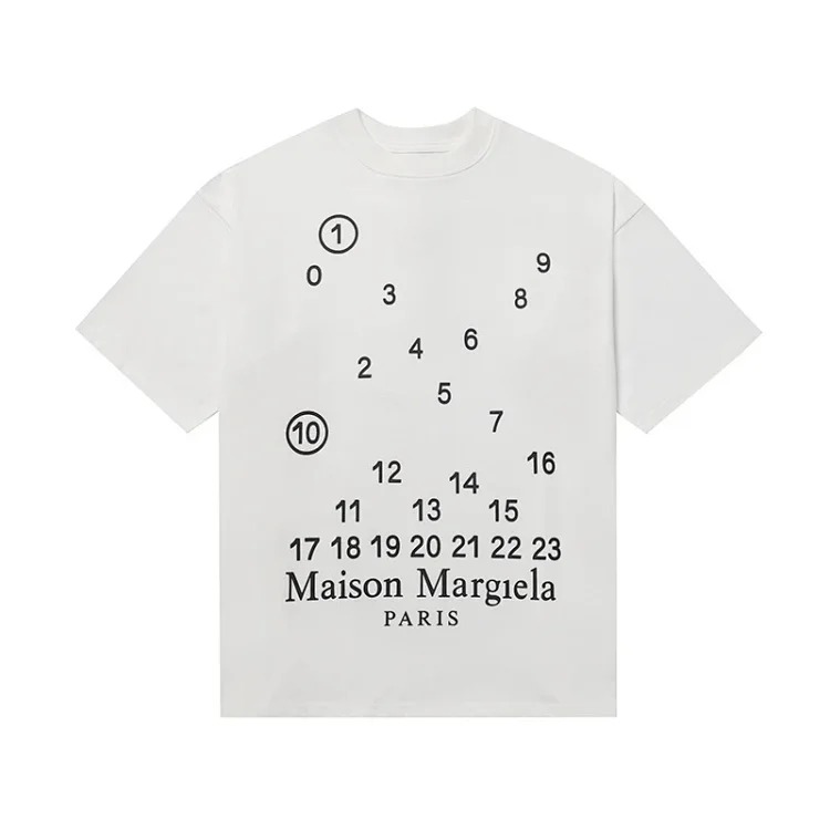 MM6 digital pattern round neck men's and women's trendy short-sleeved T-shirt series