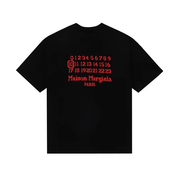 MM6 digital pattern round neck men's and women's trendy short-sleeved T-shirt series