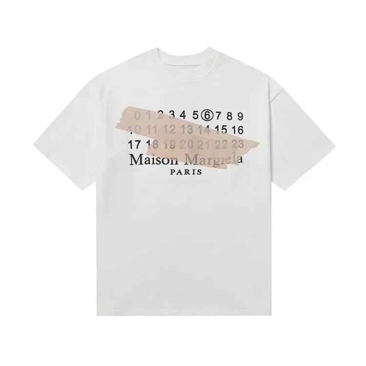 MM6 digital pattern round neck men's and women's trendy short-sleeved T-shirt series