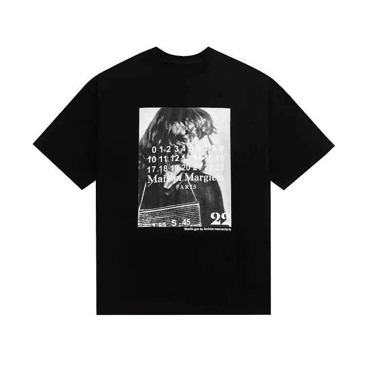 MM6 digital pattern round neck men's and women's trendy short-sleeved T-shirt series