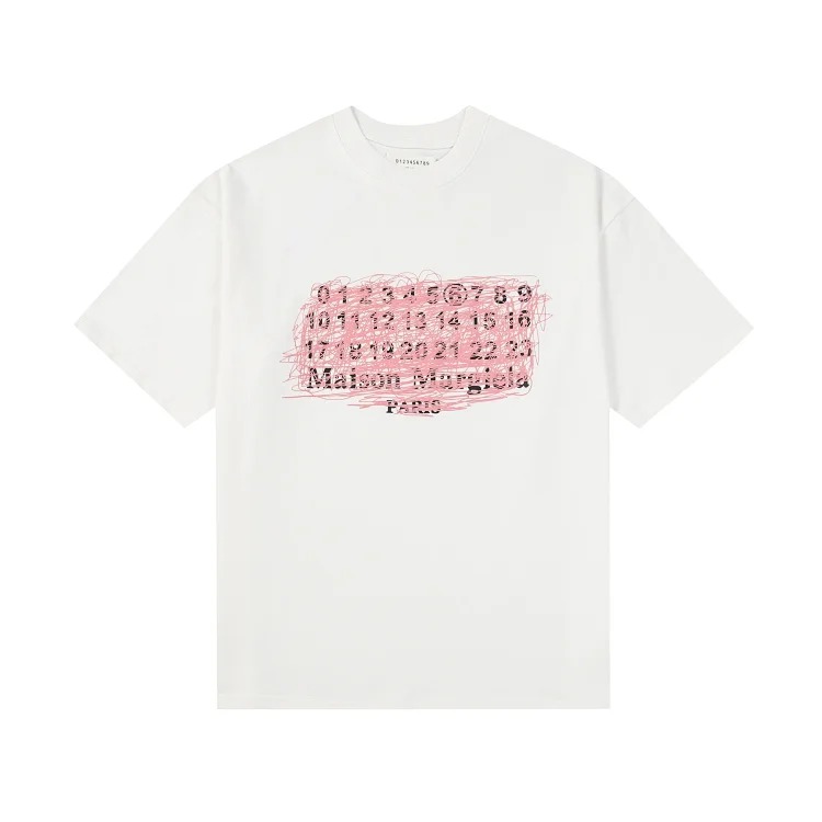 MM6 digital pattern round neck men's and women's trendy short-sleeved T-shirt series