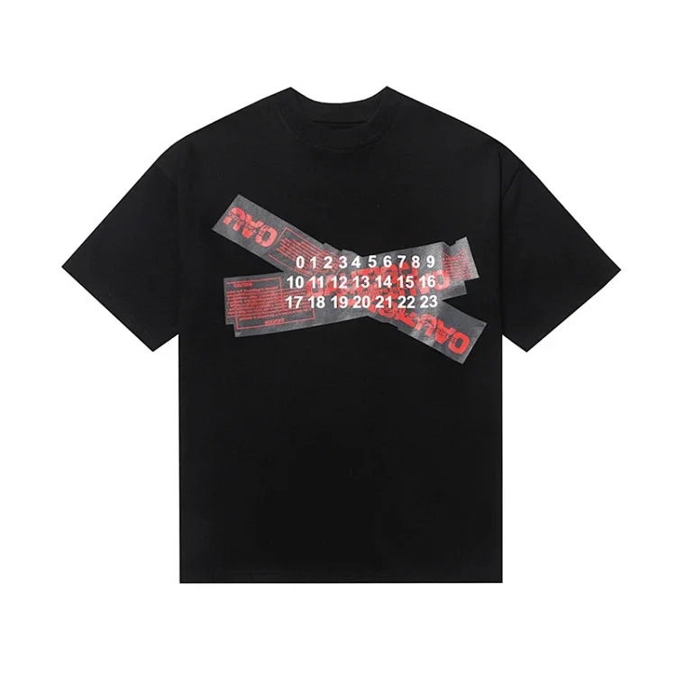 MM6 digital pattern round neck men's and women's trendy short-sleeved T-shirt series