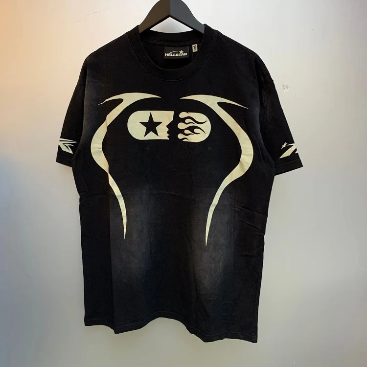 Heavy retro Hell Star Future Man print casual loose round neck short-sleeved T-shirt