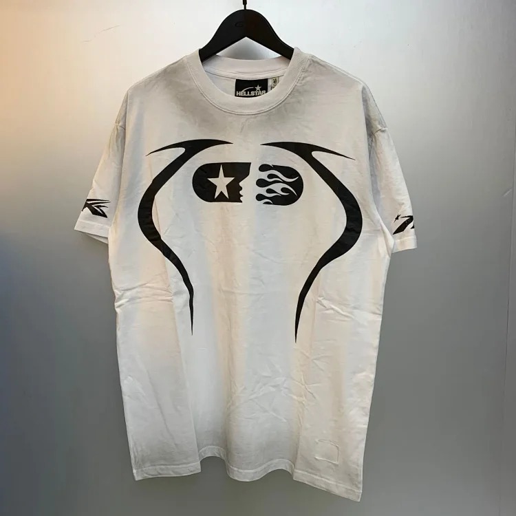 Heavy retro Hell Star Future Man print casual loose round neck short-sleeved T-shirt