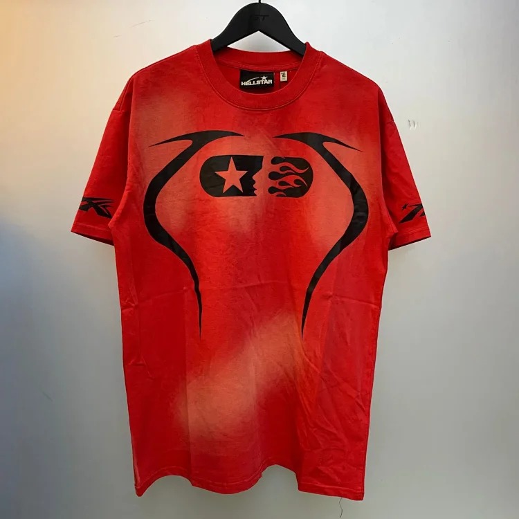Heavy retro Hell Star Future Man print casual loose round neck short-sleeved T-shirt