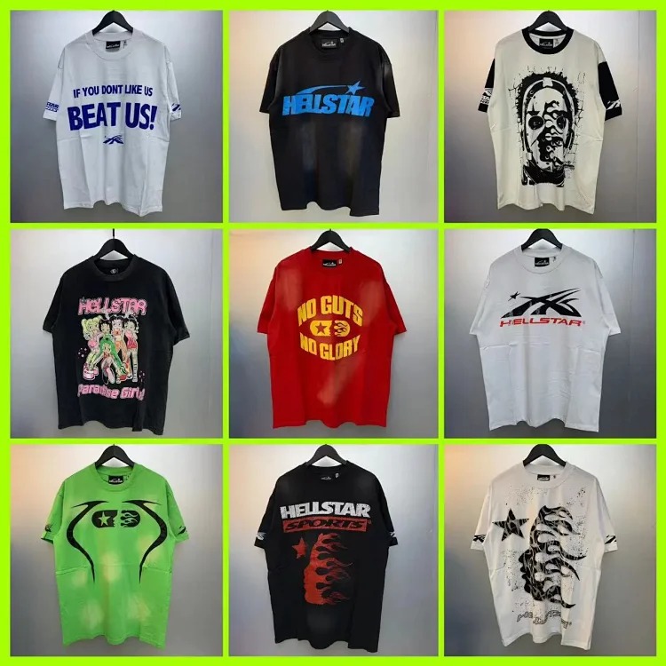 Heavy retro Hell Star Future Man print casual loose round neck short-sleeved T-shirt