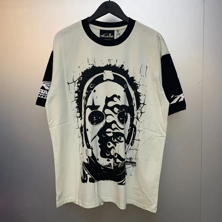 Heavy retro Hell Star Future Man print casual loose round neck short-sleeved T-shirt