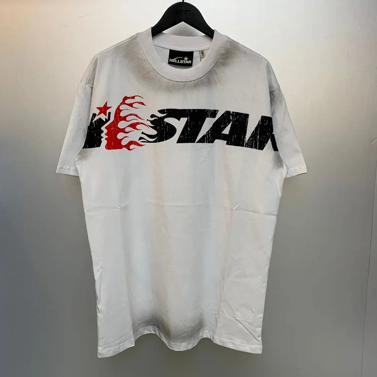 Heavy retro Hell Star Future Man print casual loose round neck short-sleeved T-shirt