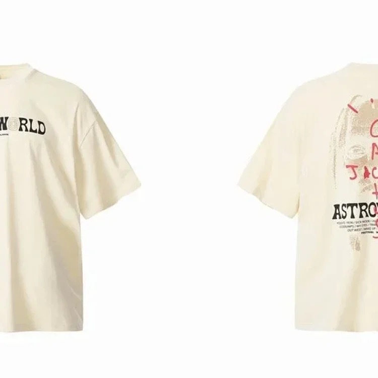 Travis Scott ts Cactus Jack shirt Fujiwara Hiroshi lightning joint TS men's and women's short-sleeved T-shirt