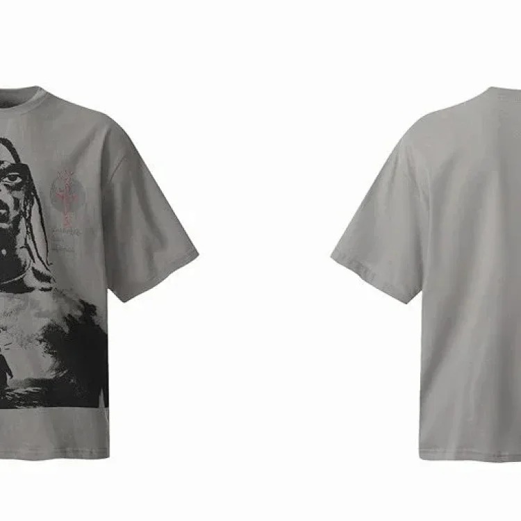 Travis Scott ts Cactus Jack shirt Fujiwara Hiroshi lightning joint TS men's and women's short-sleeved T-shirt