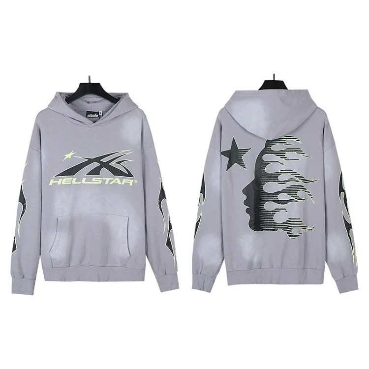 Washed distressed hoodie sweatshirt trousers suit men and women trendy brand