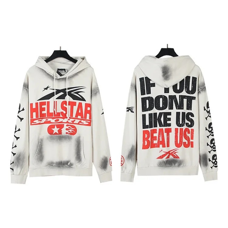Washed distressed hoodie sweatshirt trousers suit men and women trendy brand