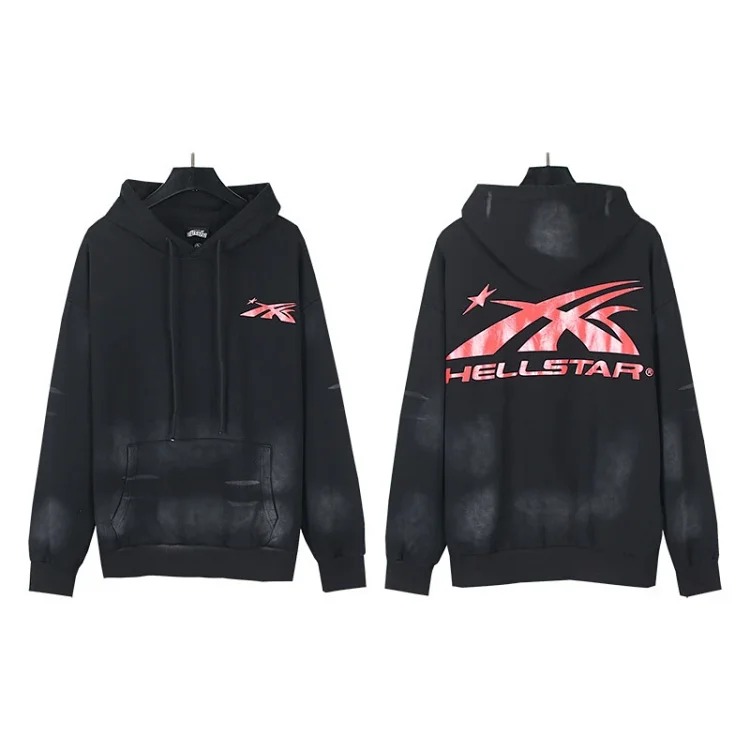 Washed distressed hoodie sweatshirt trousers suit men and women trendy brand
