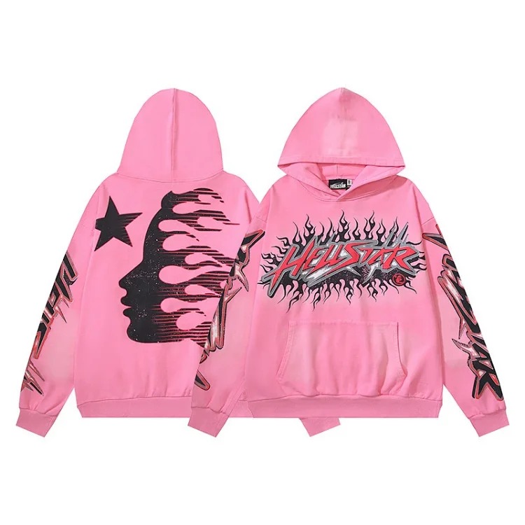 Washed distressed hoodie sweatshirt trousers suit men and women trendy brand