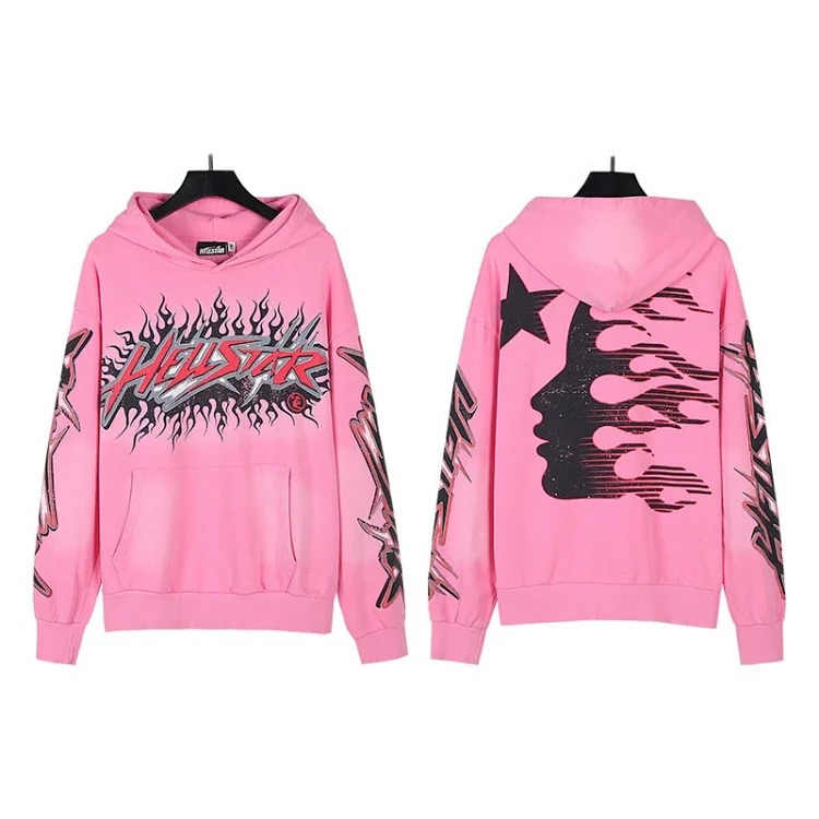 Washed distressed hoodie sweatshirt trousers suit men and women trendy brand