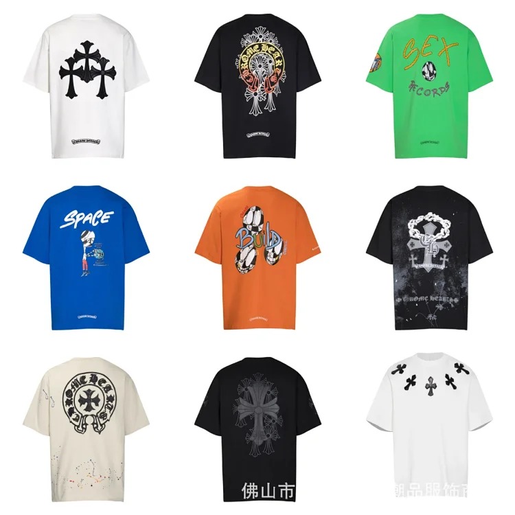 CH summer European and American street hip-hop short-sleeved series for men and women