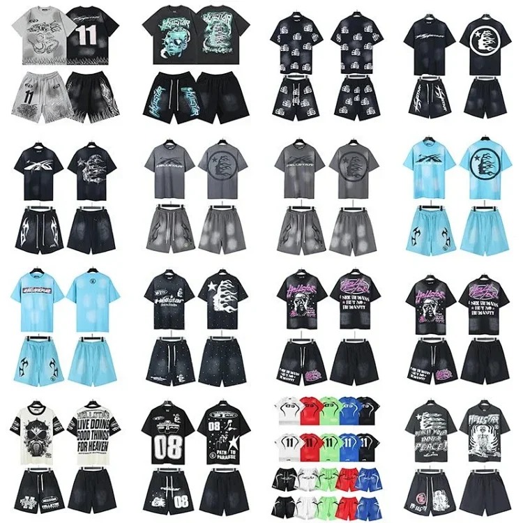 Printed casual loose couple short-sleeved shorts suit