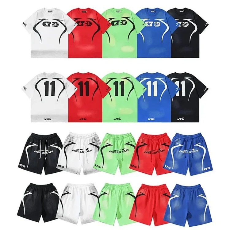 Printed casual loose couple short-sleeved shorts suit