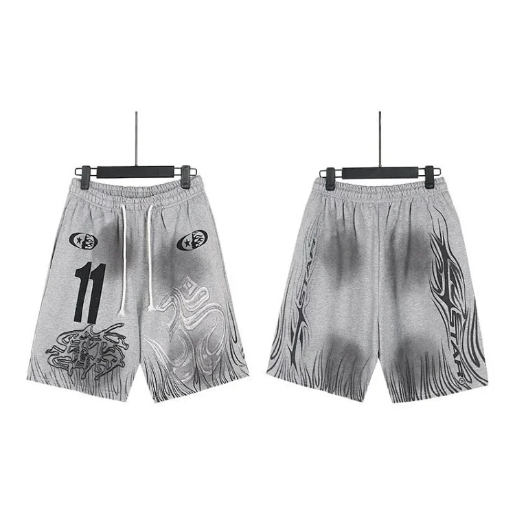 Printed casual loose couple short-sleeved shorts suit