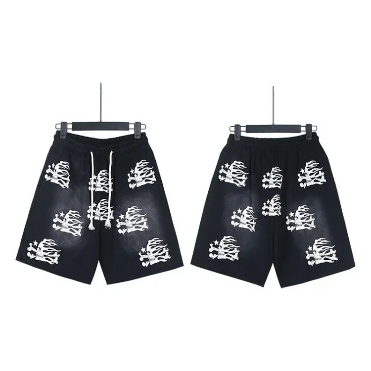 Printed casual loose couple short-sleeved shorts suit
