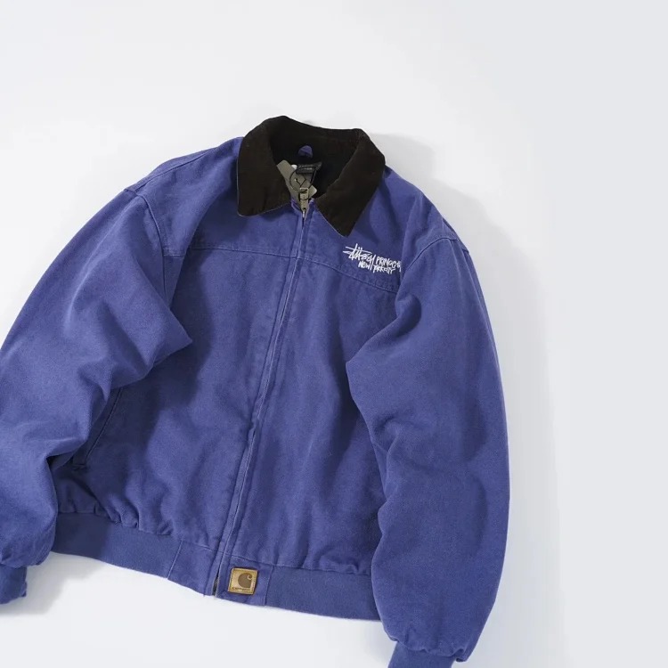 Carhartt style canvas American lapel work jacket classic Detroit jacket men's and women's hooded top trendy