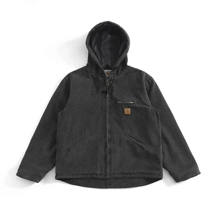 Carhartt style canvas American lapel work jacket classic Detroit jacket men's and women's hooded top trendy