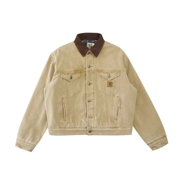 Carhartt style canvas American lapel work jacket classic Detroit jacket men's and women's hooded top trendy