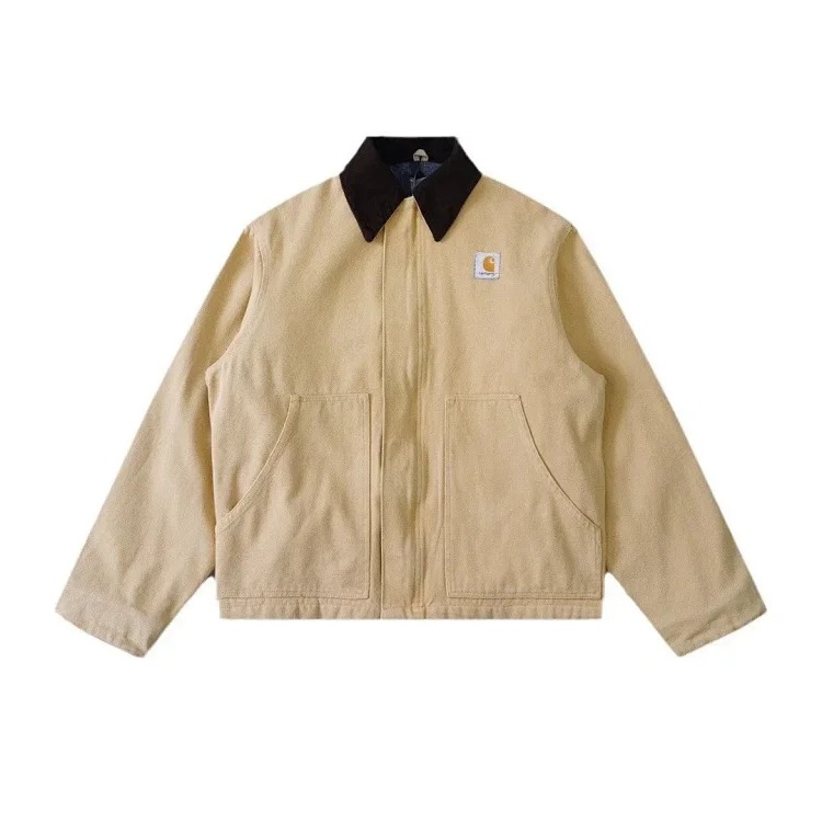Carhartt style canvas American lapel work jacket classic Detroit jacket men's and women's hooded top trendy